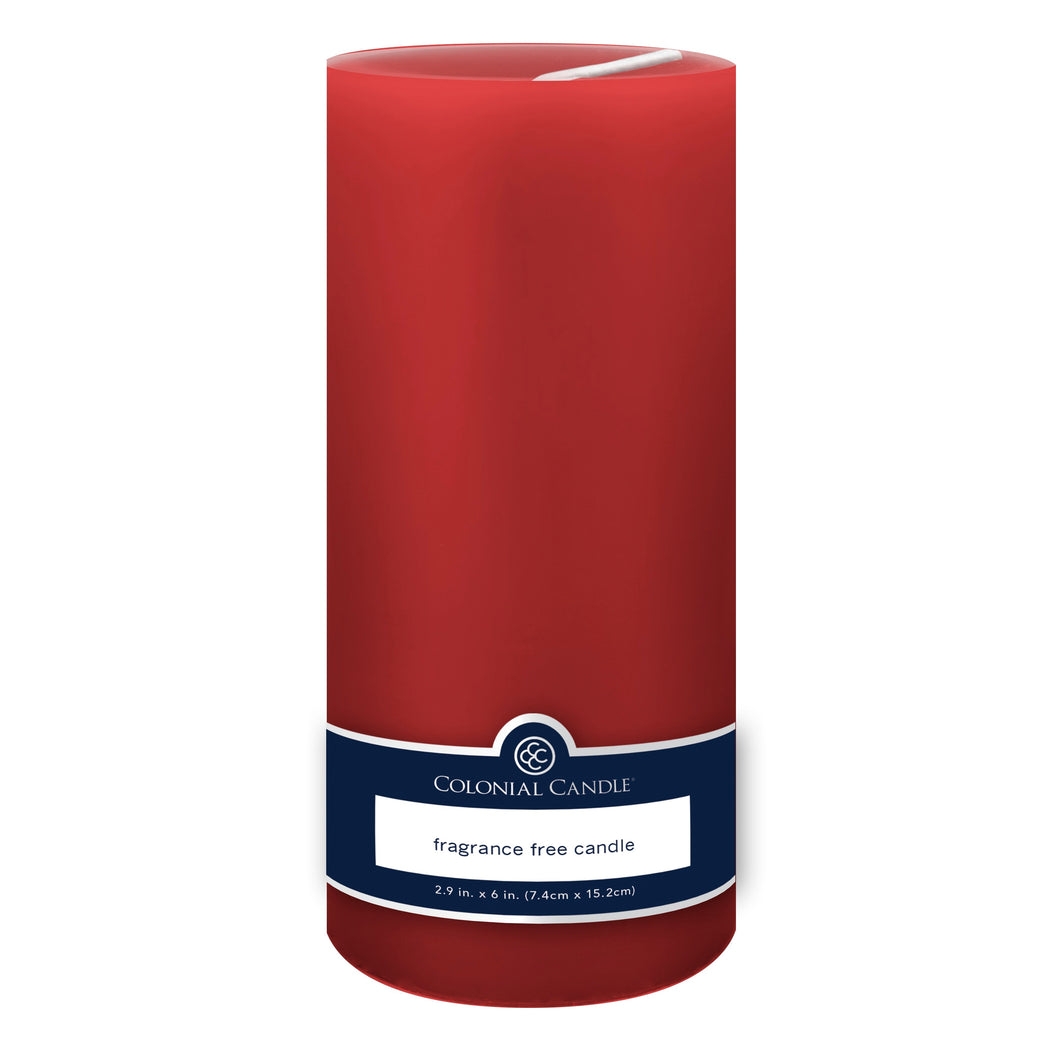 S/2 3X6 PILLAR UNSCENTED-RED